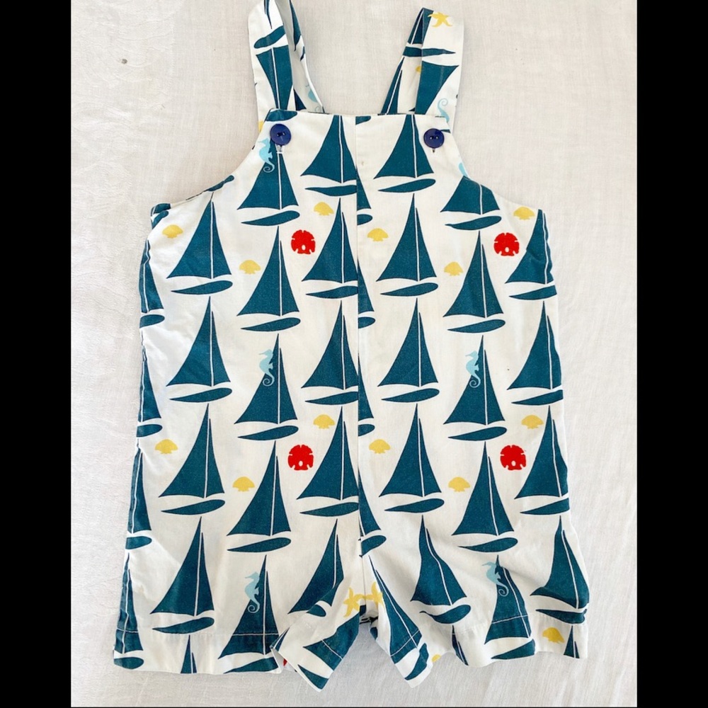 Boys Sailboat Shortall Romper